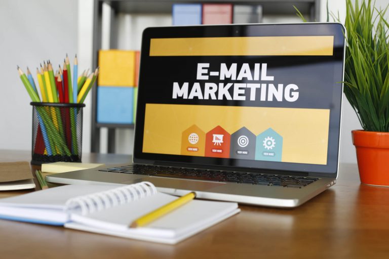 Illustration of email appending workflow with data cards and digital connections