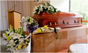 Closed dead body freezer box used for preserving deceased during transport